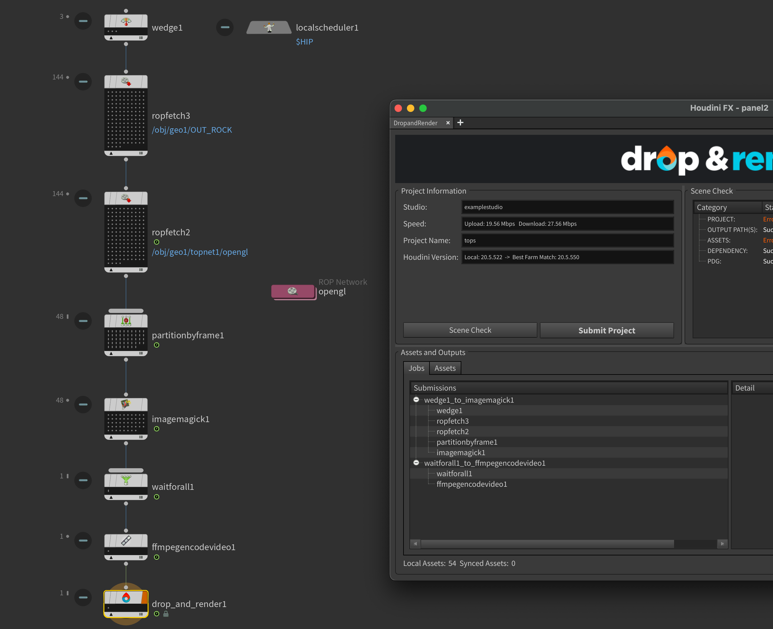 Houdini PDG graph split into farm sub-jobs